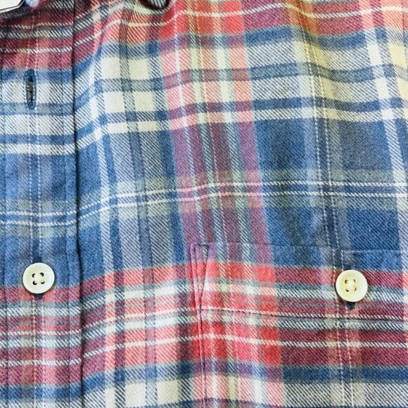 Faherty All Time Button Down Shirt - Autumn Plaid Size XXL Long Sleeve Flannel - Picture 12 of 16